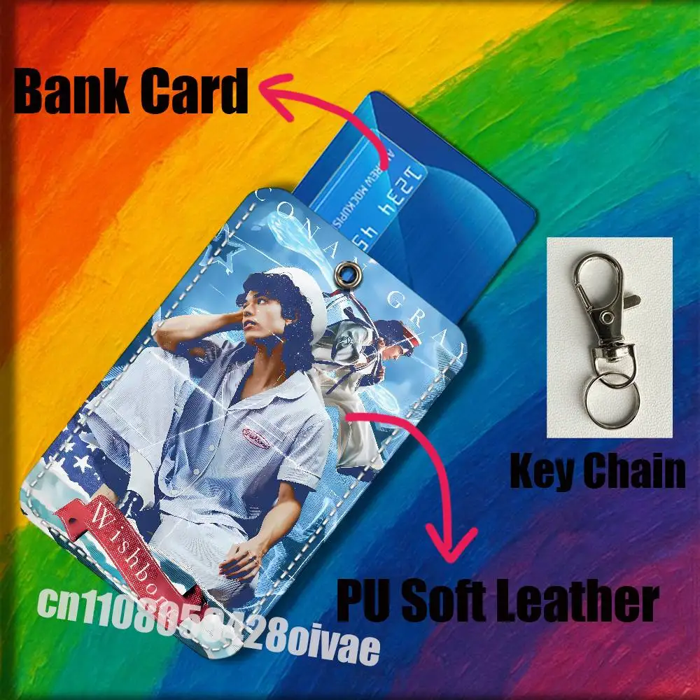 C-Conan Grijze Wishbone Gevonden Hemel Kid Krow Voor ID Clips Credit Bank Tas Bus Maaltijd Kaarthouder Cover Zak decoratie Sleutelhanger