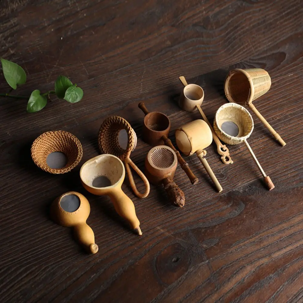 Natural Bamboo Tea Strainer Reusable Filter Tea Tools Colander Gadgets Sieve For Tea Brewing Tea Set