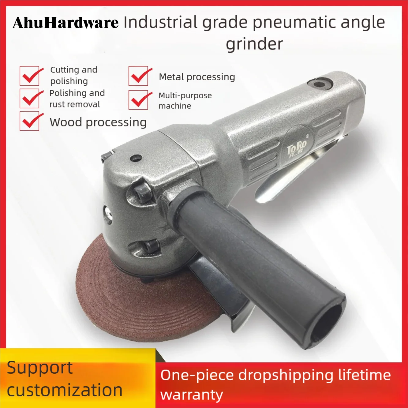 

Ahuardware 4 Inch Pneumatic Polisher Air Angle Grinder Wheel Air Grinder Tool for Metal Wood Cutting Polishing&Grinding Machine