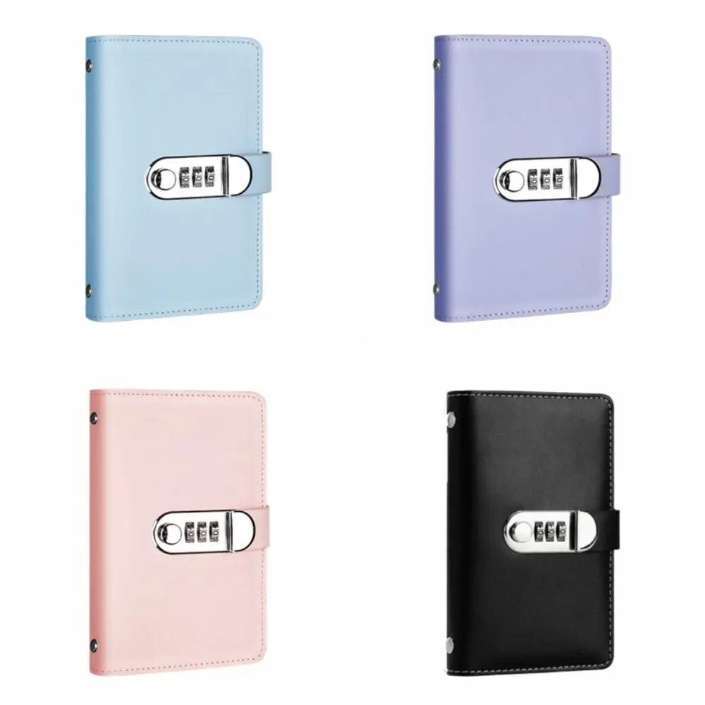 50Sheets Saving Money Binder Portable Refillable Planner Organizer Wallet Storage PU Leather Account Book Stainless Ring Binder