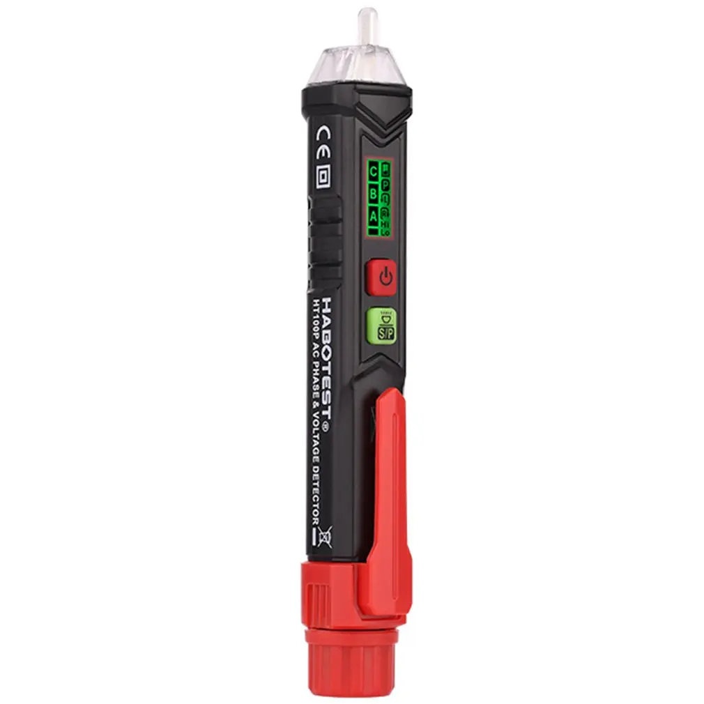 

HT100P Test Pencil Non-contact Phase Sequence Meter Three Phase Alternating Current Digital Display Phase Meter Detector Tester