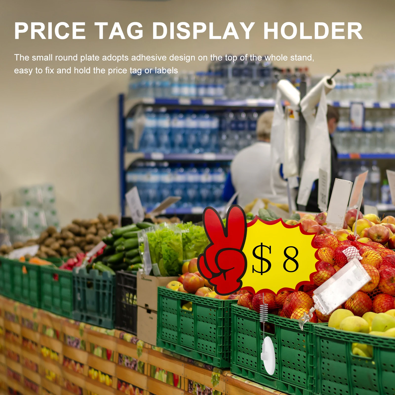 

5 Pcs Spring Shake Card Retail Store Label Holder Shelf Holders Pop Merchandise Sign Display Stand Stainless Steel