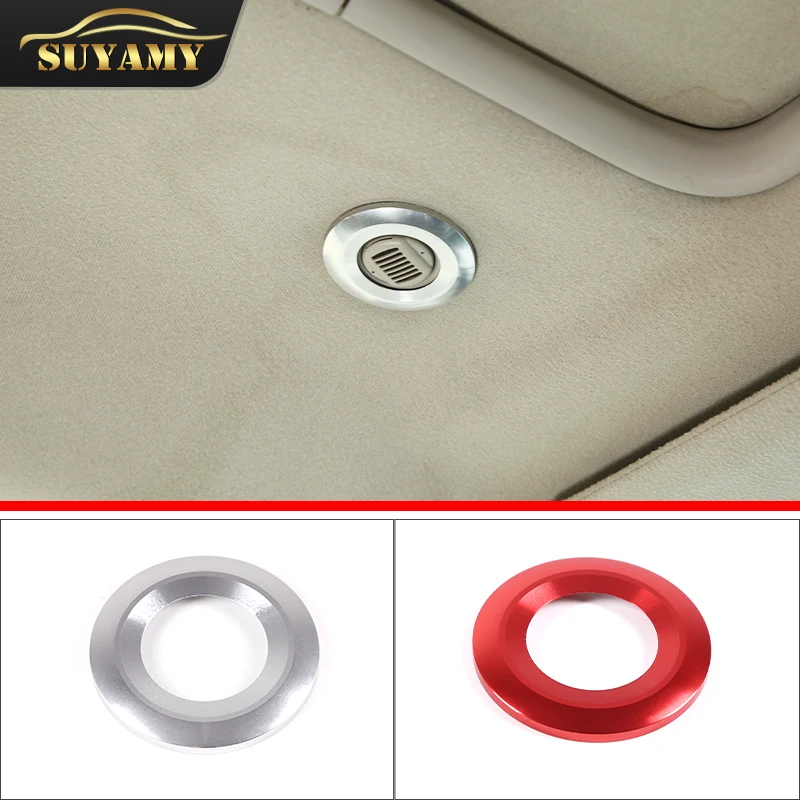 

Aluminum Alloy Silver Car Roof Microphone Trim Ring Cover For Hummer H2 2003-2007 Speaker Decoration Trim Interior Accessories