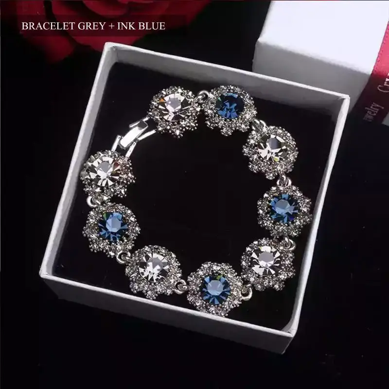 New Fashion Luxury Shiny Rhinestone Chain Bracelet Wedding Bridal Full Rhinestone Temperament Crystal Jewelry Accessories Gift