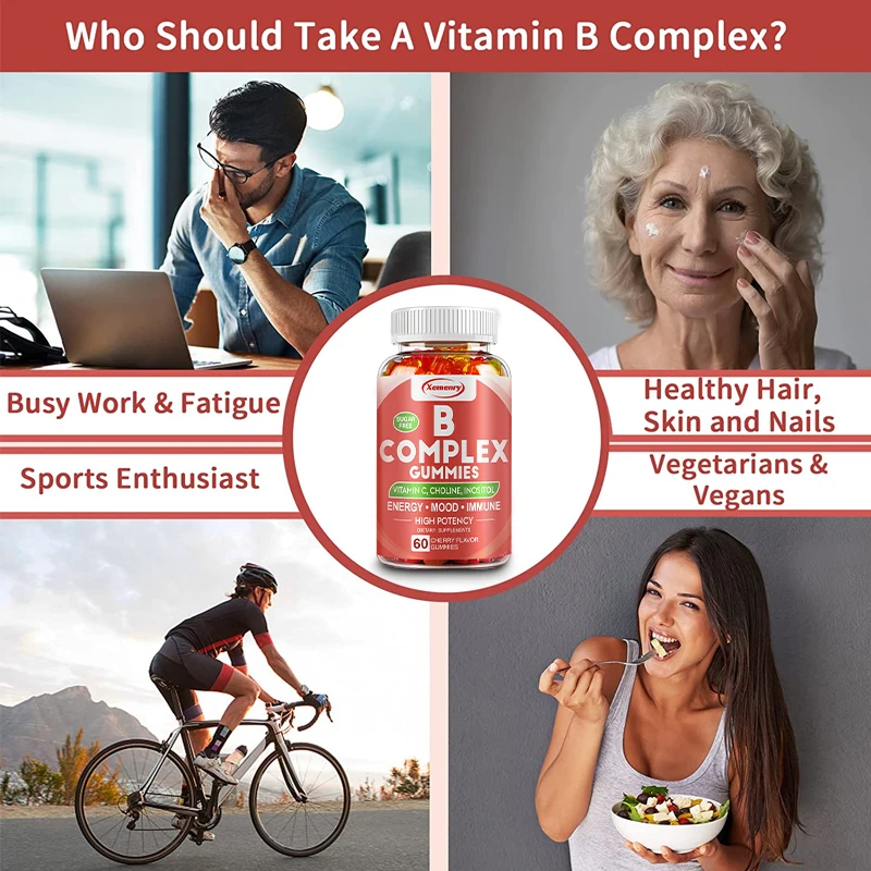 Vitamin B Complex Gummies - Support Energy Metabolism, Relieve Stress, and Enhance Immunity