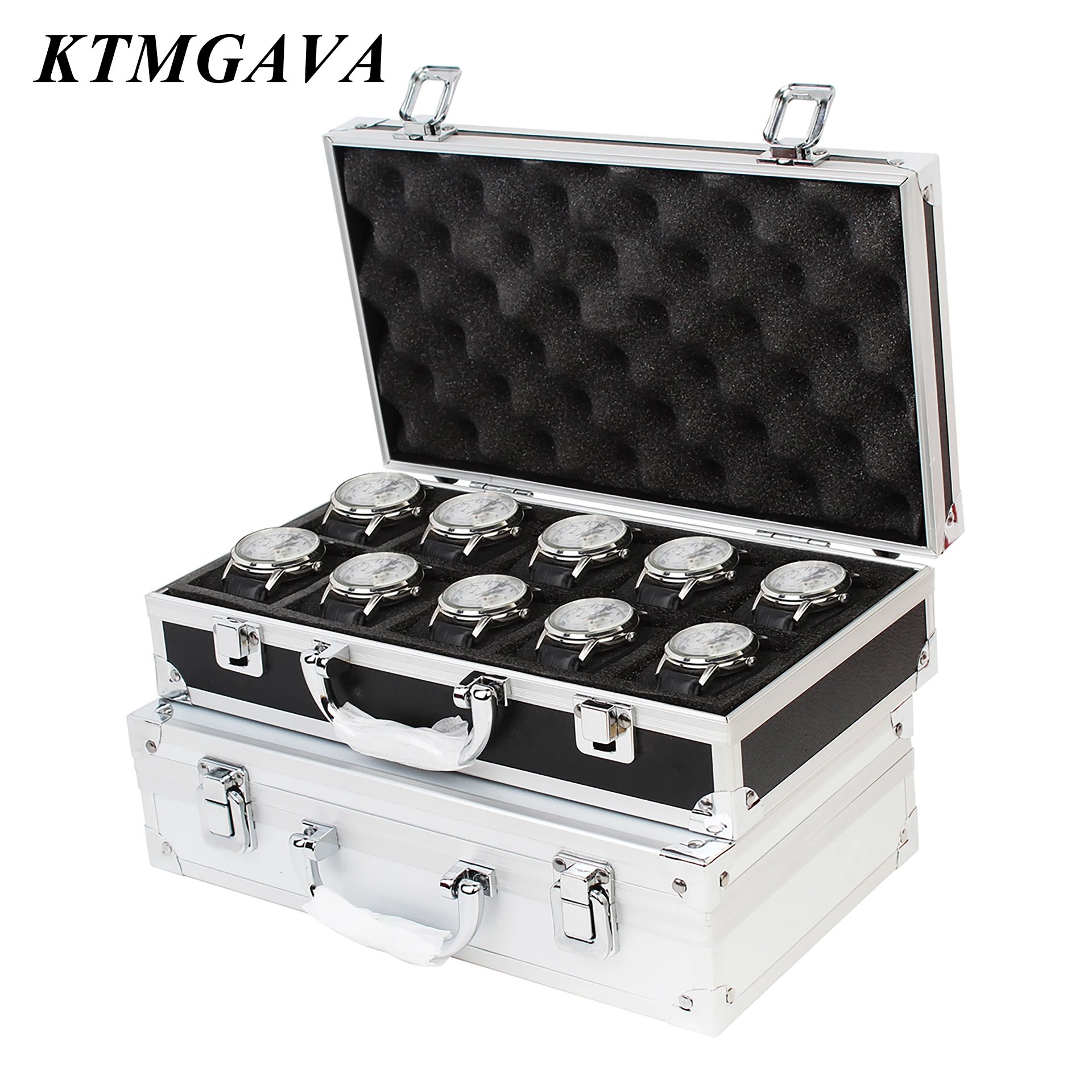 10/18 Girds Luxury Premium Quality Watch Box Aluminum Alloy Produc Pattern Storage Clock Box Collection Display Gift Boxes