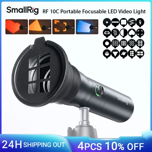Linterna de fotografía LED SmallRig RF 10C RGB, luz ambiental estampada de 7500mAh con 4 colores/20 filtros de luz para vídeo -4634