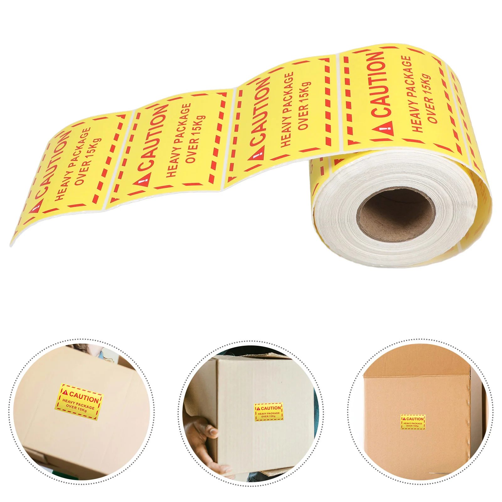 1 Roll Warning Sticker Caution Heavy Package Over 15 Kg For Shipping Handling Packing Moving Labels Caution Sign Tag