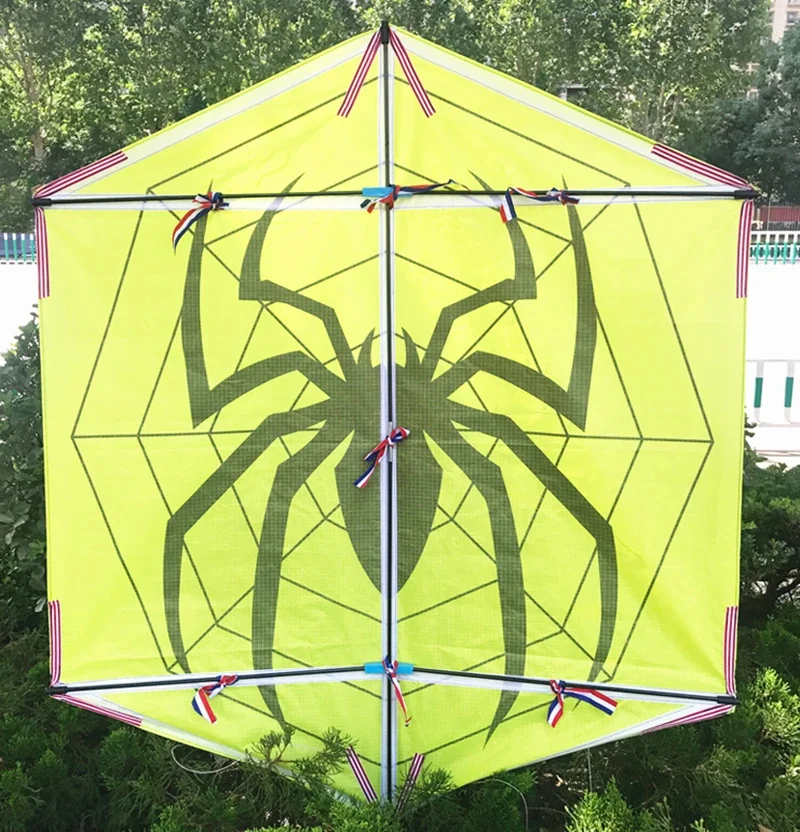 free shipping spider kite flying for adults handle outdoor toys parachute kites hexagonal kite moscas open better kites factory