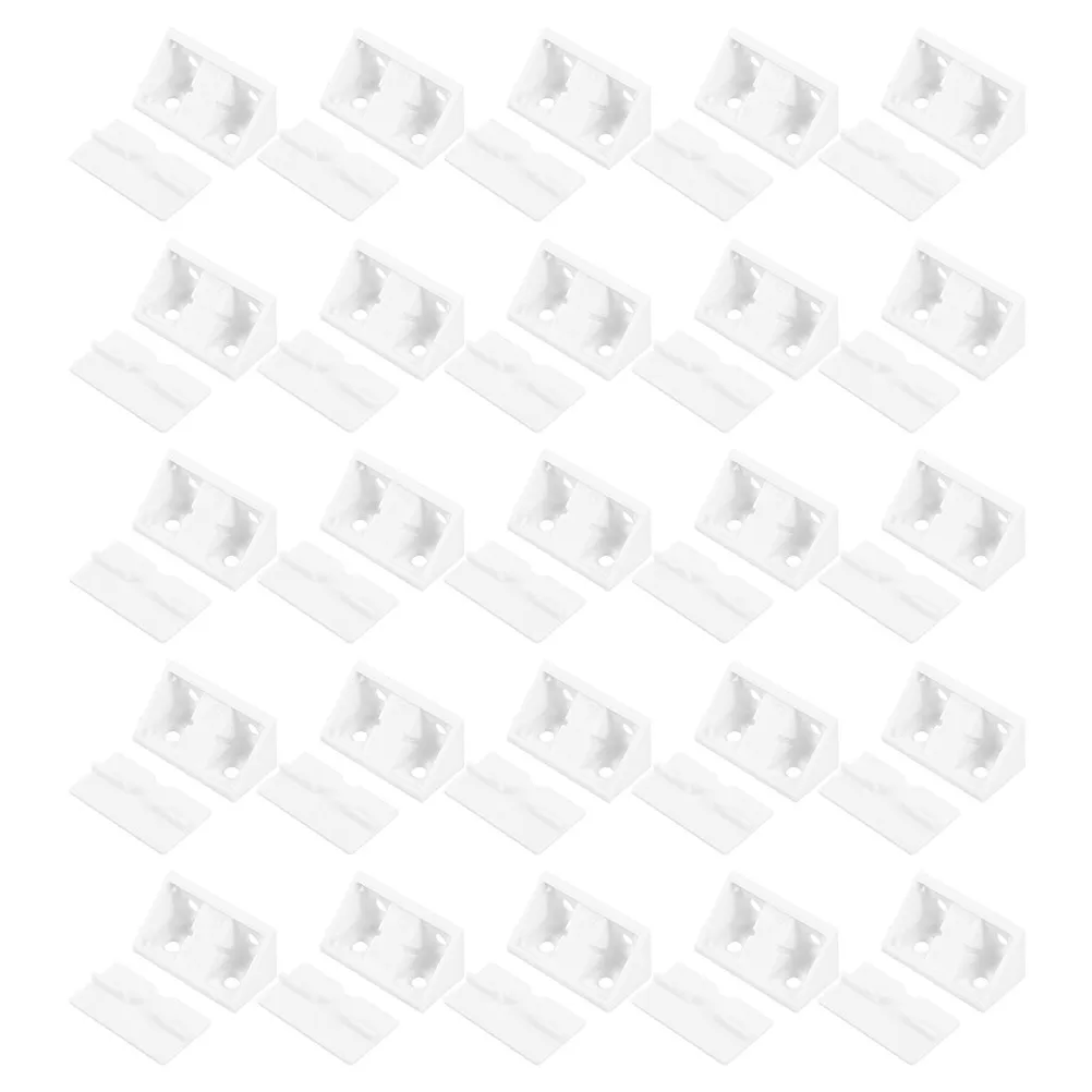 Corner Braces 50 Sets Heavy Duty Plastic Right Angle Furniture Connectors Shelf Cabinet Support Brackets