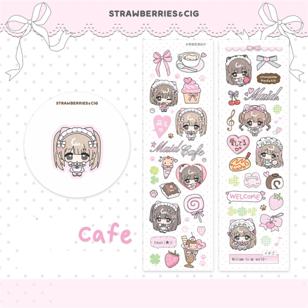 35cm Niedliche Handgezeichnete Aufkleber Entworfen von Unabhängigen Künstlern, Scrapbooking DIY Bastelbedarf Deko für Handy Wasserflasche – Detail 9