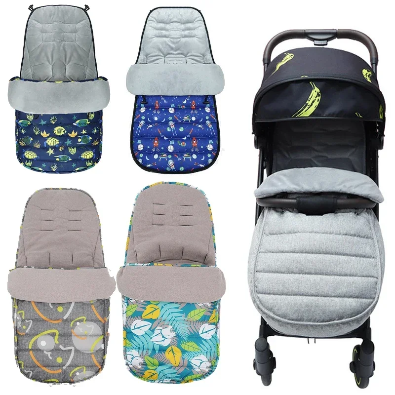 Autumn and Winter Universal Waterproof Stroller Sleeping Bag Thickened Warm Stroller Foot Cover Cotton Stroller Accessories