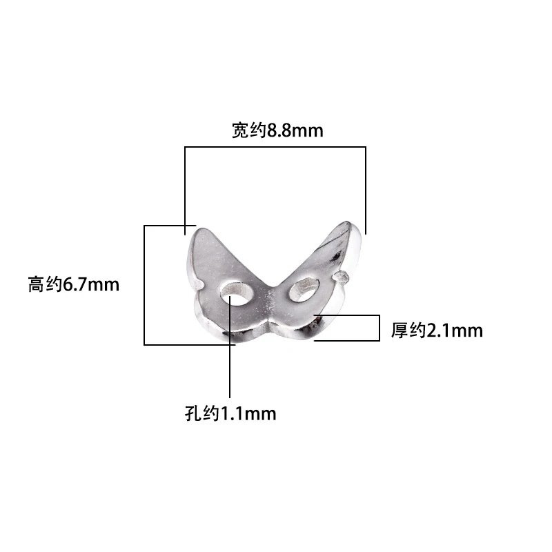 فراشة زر S925 فضة اللؤلؤ سوار كريستال فاصل ثقب مزدوج فاصل اليدوية DIY حبل النسيج التبعي #6