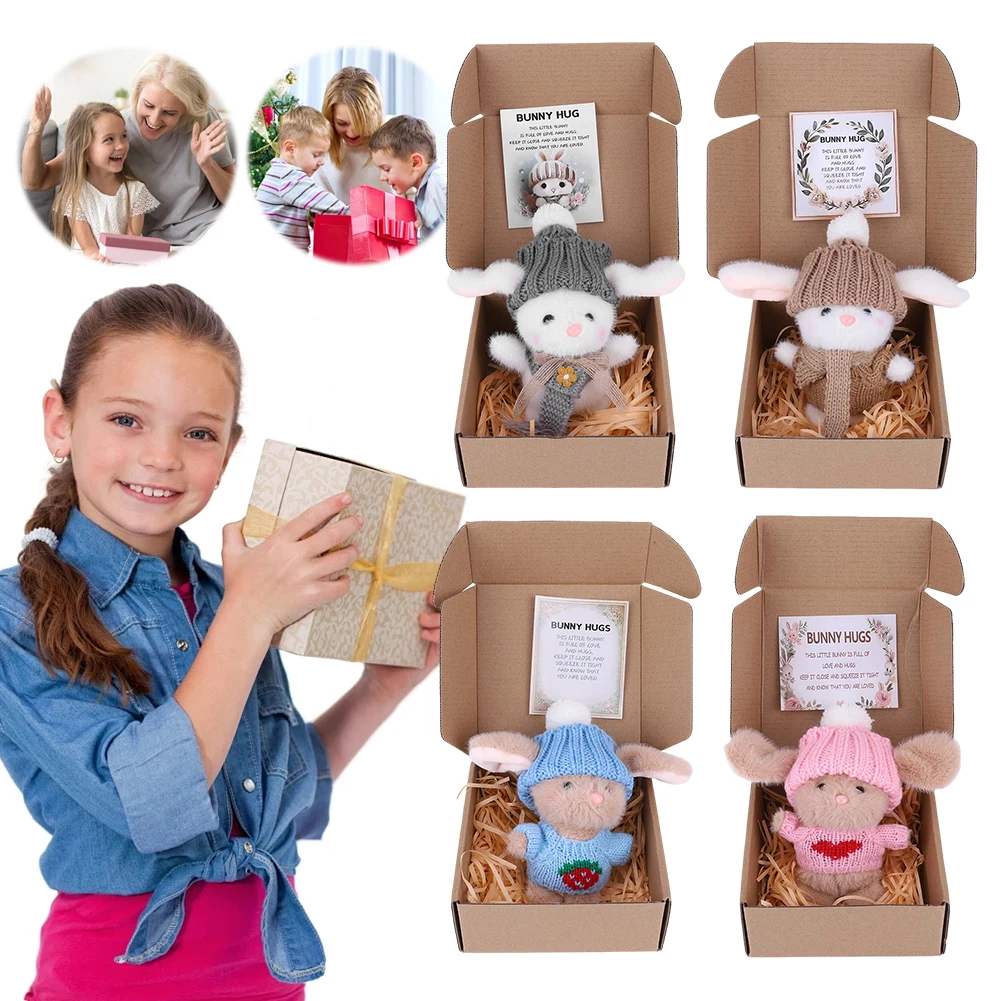 

Mini Bunny Hug Cute Easter Gift Emotional Support Rabbit Easter Bunny Stuffed Animal Easter Bunny Doll for Girls Boys Kids