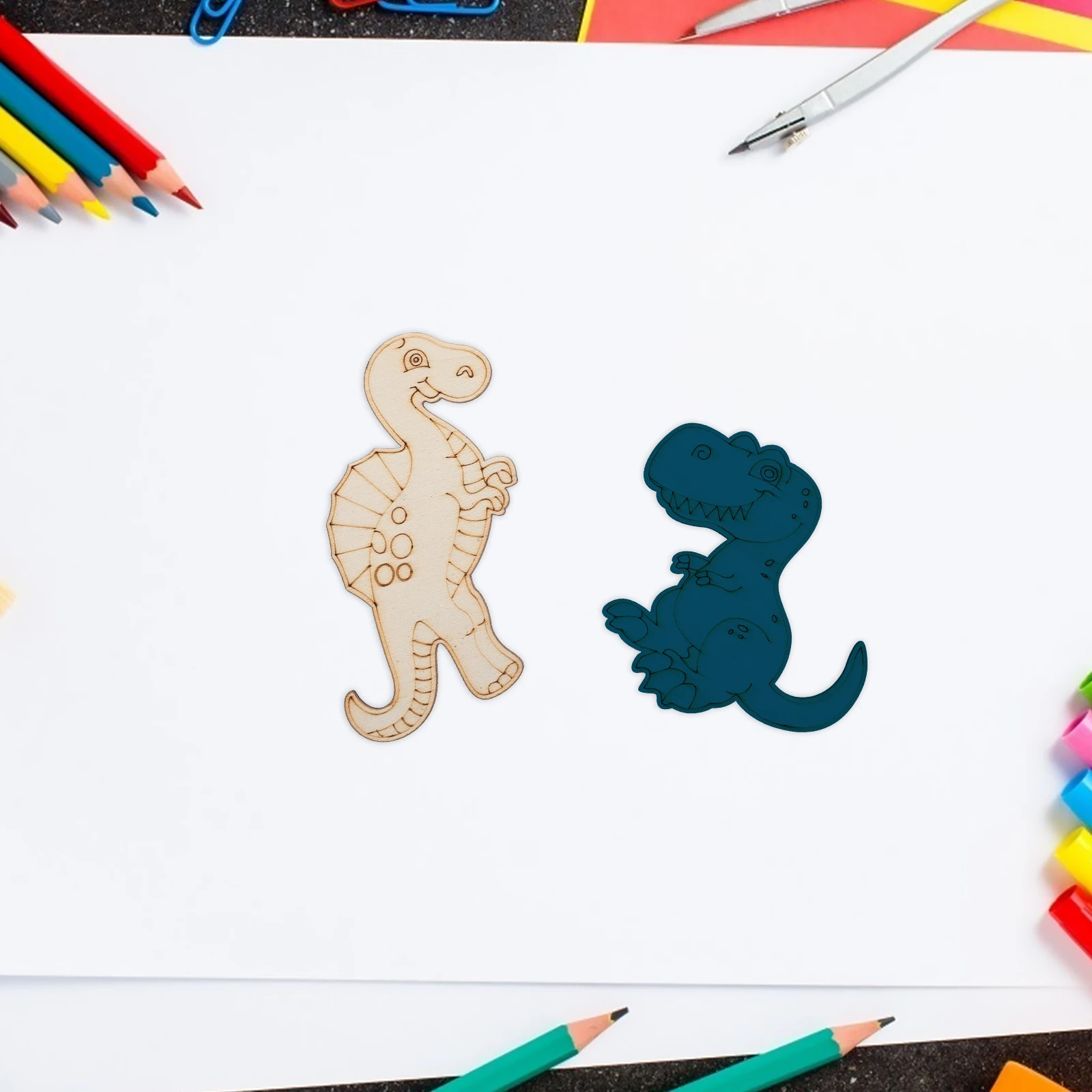 

20 Pcs Dinosaur Wood Chips Kids Painting Craft Toys DIY Kits Kindergarten Accessories Wooden Pieces Children Toys Holiday