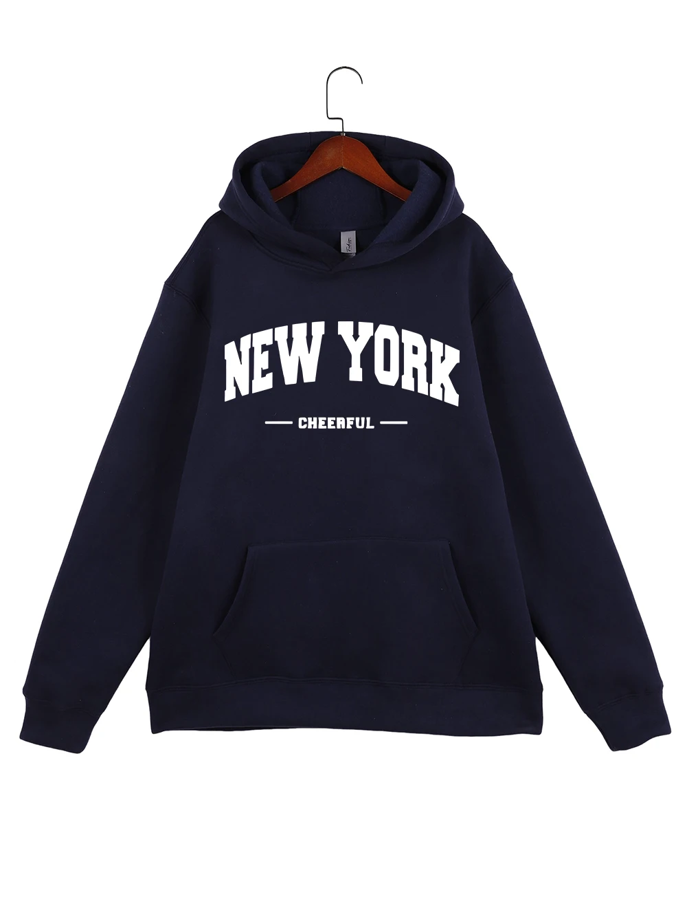 نيويورك Cheerfulprints سترات قطنية عالية الجودة المرأة رياضي فضفاض البلوز الشتاء الصوف الدافئة البلوز أساسيات جيب الملابس النسائية