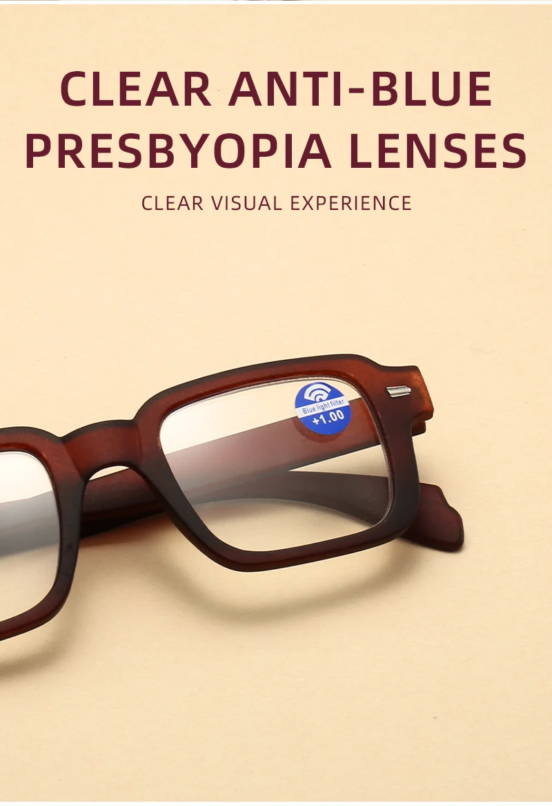 2025 Neue Brille mit quadratischem Rahmen, modische Brille, vielseitige einfache quadratische Lesebrille 315 – Detail 2