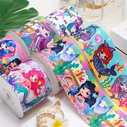 DIY Cartoon Mermaid Printed Grosgrain Ribbon For Craft Supplies Sewing Accessories 5 Yards, Planar Resins Mold 10 Pieces. 51396