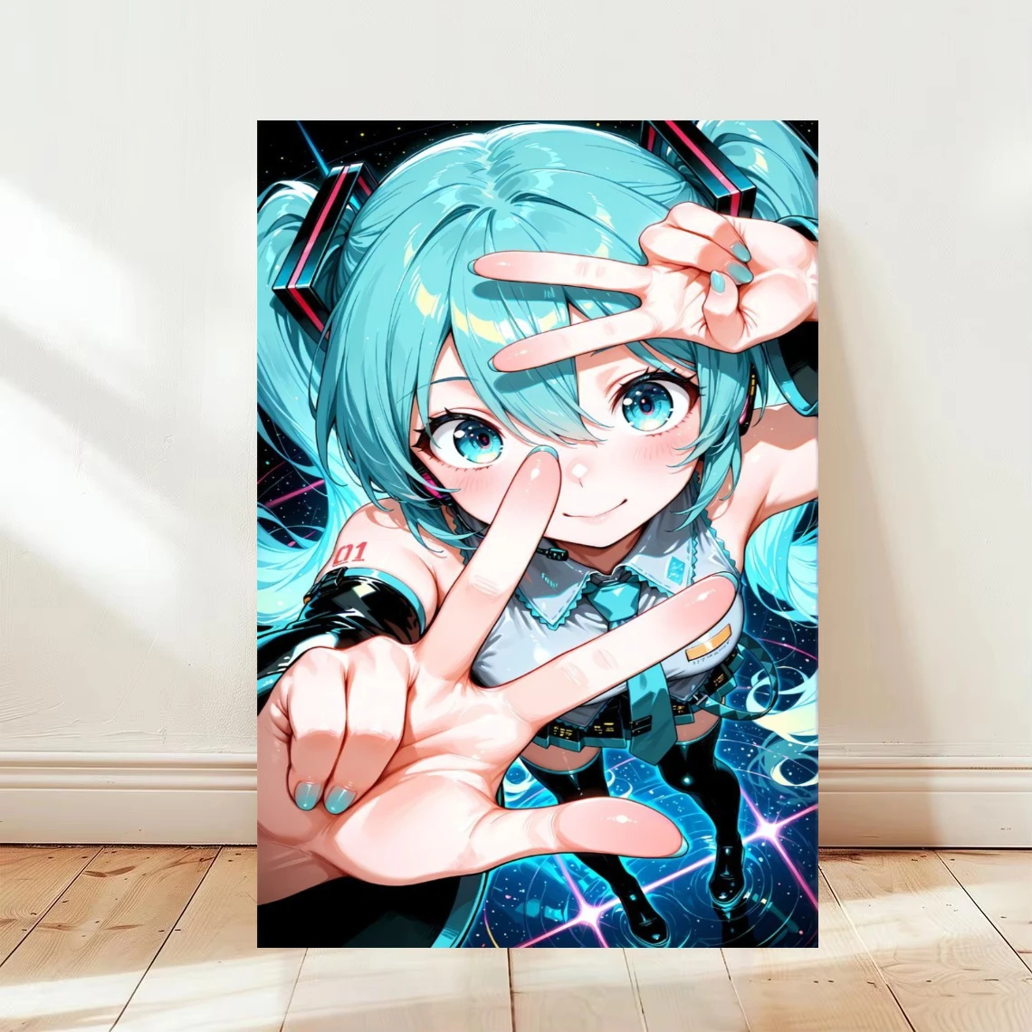 Oil Painting Anime Blue Hair Figure By Number DIY Wall Decor for Living Room Bedroom Home Decor Gift Unframed