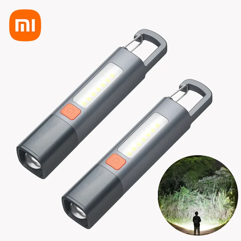 Xiaomi Outdoor Portable Flashlight Strong Lights Variable Focus with Floodlight Side Lights Mini Flashlight Lamp High Brightness