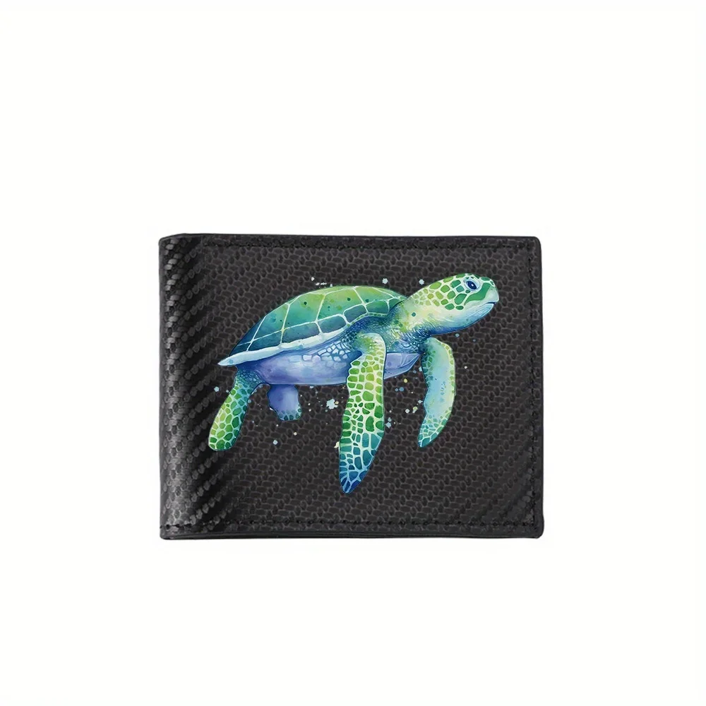 Sea turtle watercolor illustration aquatic animal Men's Wallets Simple Business Modern Stylish Printing Design Gifts For Father