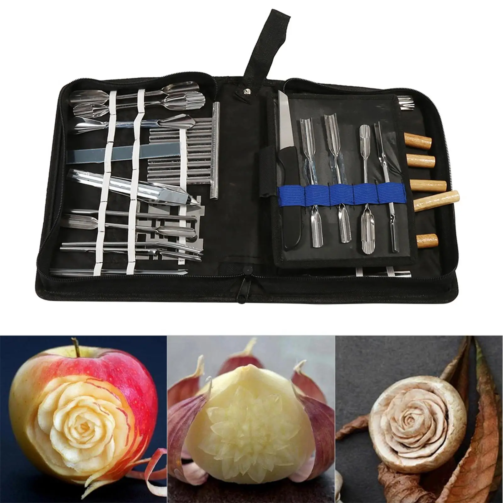 46-Piece Carving Tools Set - Portable Fruit & Vegetable Chisel Kit for Kitchen Cutting