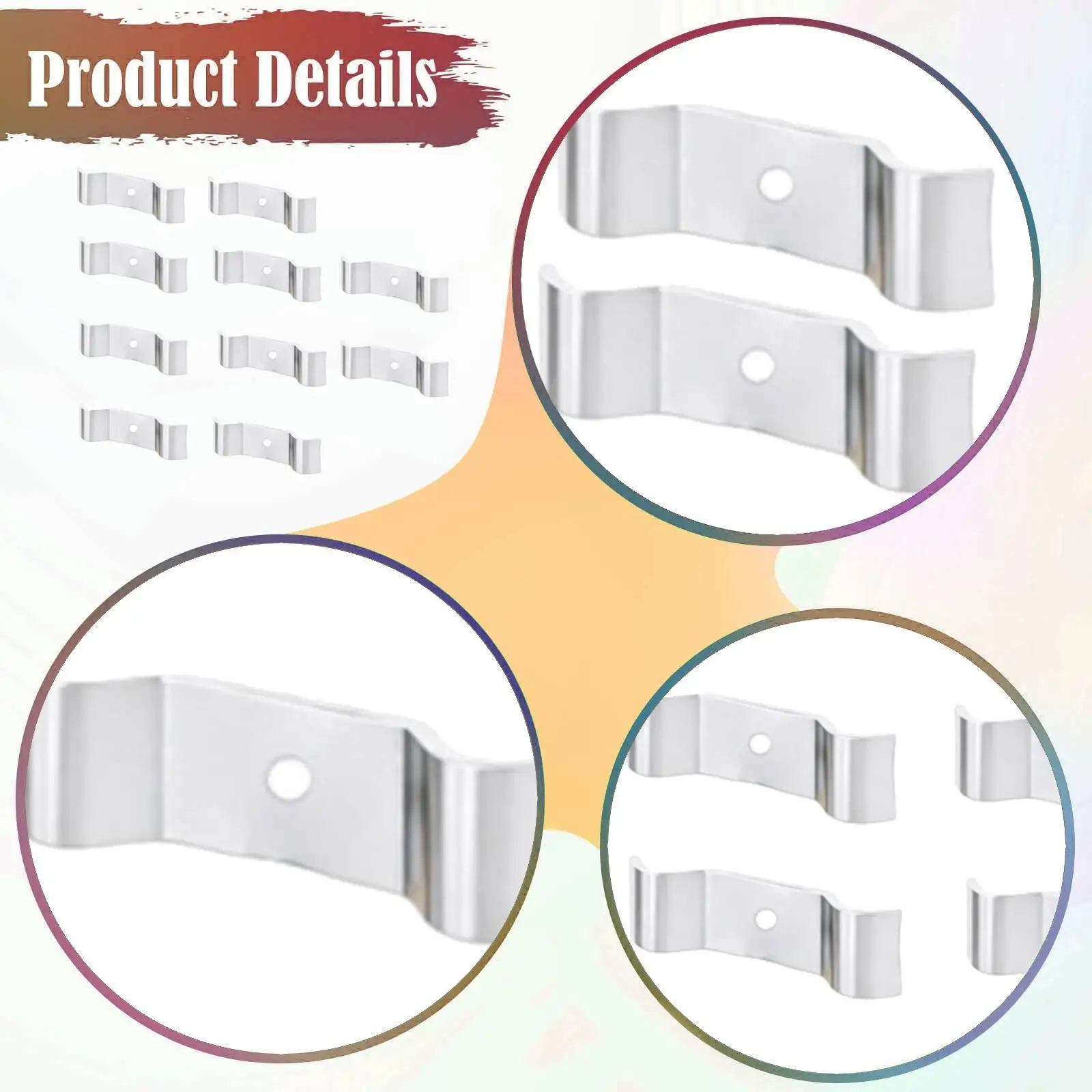 10 Pieces Fence Bracket Portable Stainless Steel for Porch Garden Patio