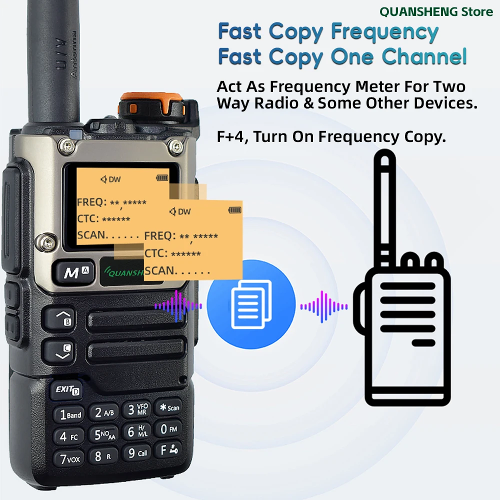 Quansheng UV K5 8 جهاز اتصال لاسلكي 256KB ذاكرة كبيرة K6 طويلة المدى محمولة اتجاهين راديو هام جهاز إرسال واستقبال لاسلكي الاتصالات