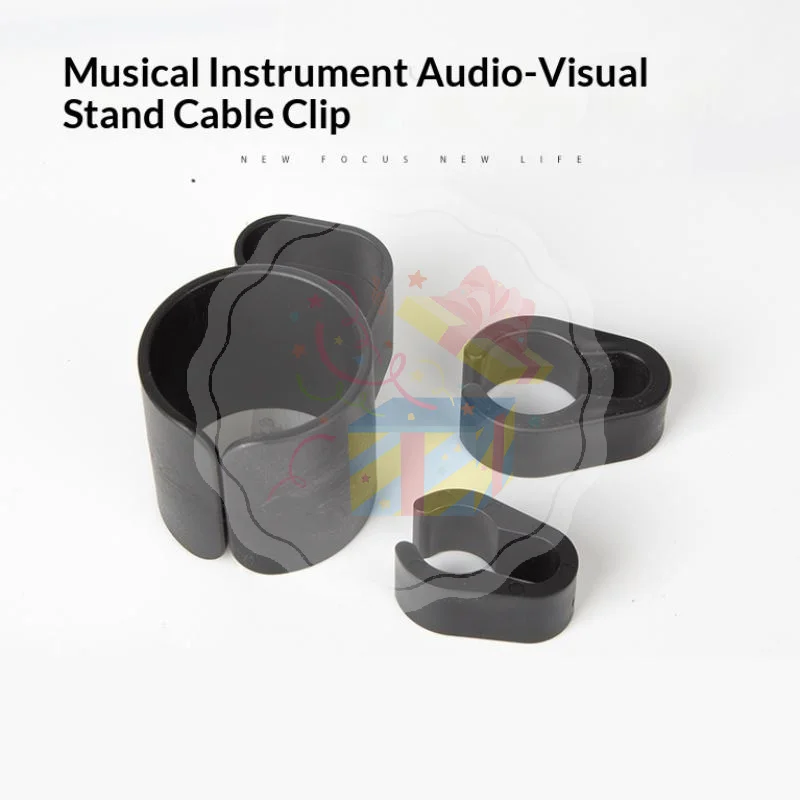 Microphone Stand Cable Clips Black Plastic Mic Holders Cord Organizers for Office Desk Stage Live Streaming