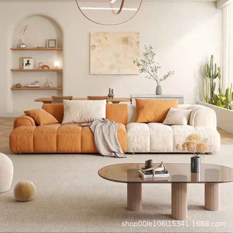 Simple modern technology cloth three or four people leisure living room hotel restaurant homestay furniture combination sofa