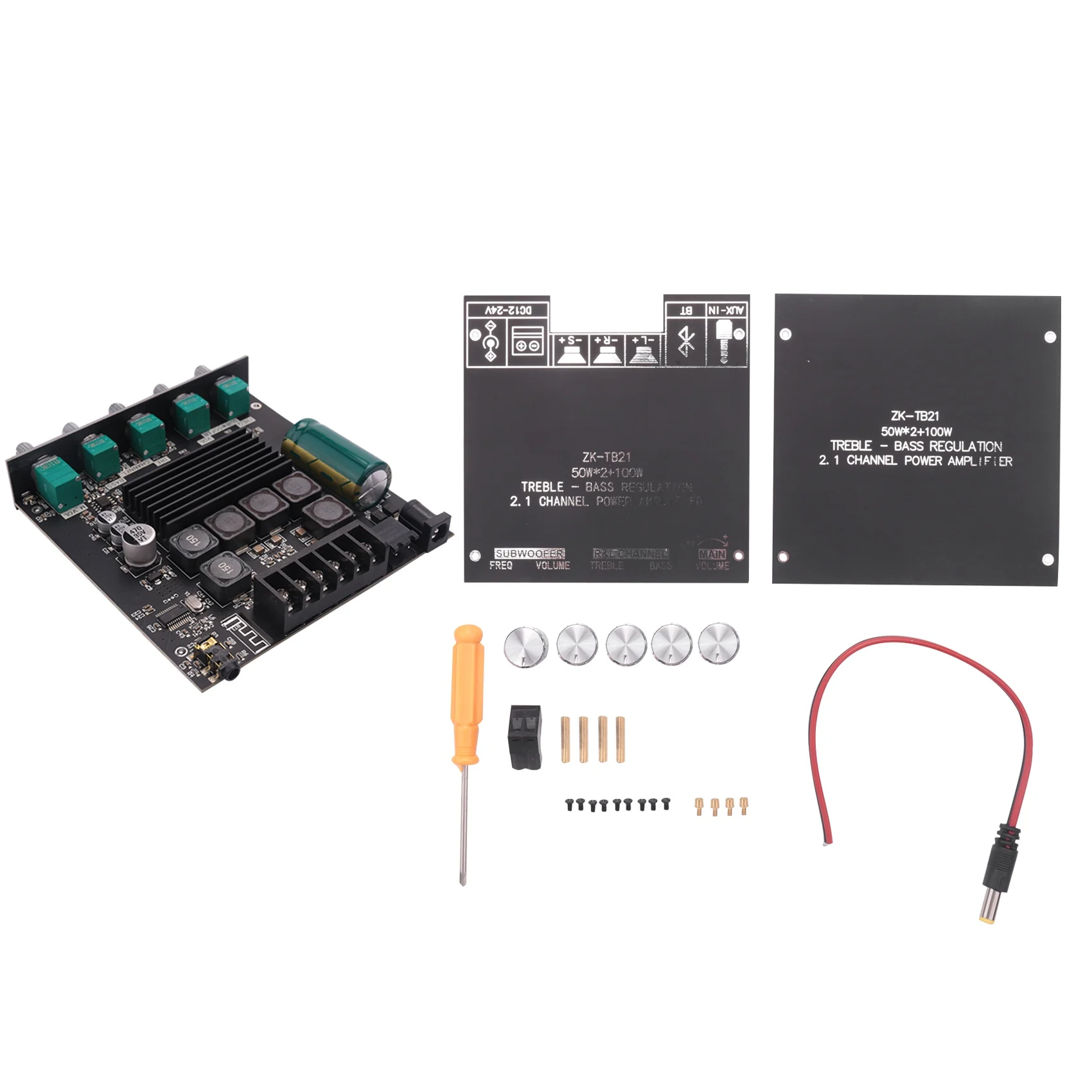 N75R-Bluetooth Amplifier Board Hifi Stereo 2.1 TPA3116D2 50WX2+100W 12V-24V Audio Power Amplifier Module