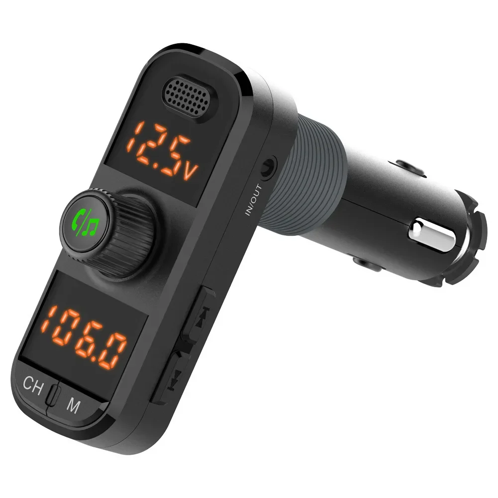 

New BC70 car mp3 car Bluetooth receiver FM transmitter atmosphere light dual screen dual display PD+QC3.0