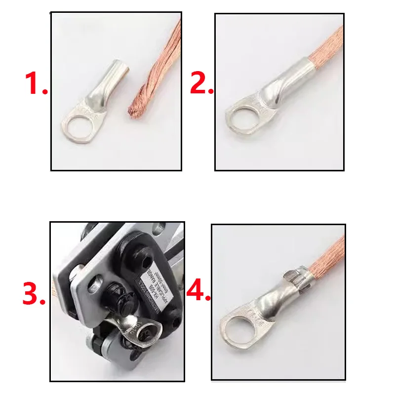 5Pcs JG10-6/8 JG25/6/8/10 Terminal Cable Lug M8 M12 10mm2 16mm2 25mm2 Bolt Hole Tinned Copper Cable lugs Battery Terminals