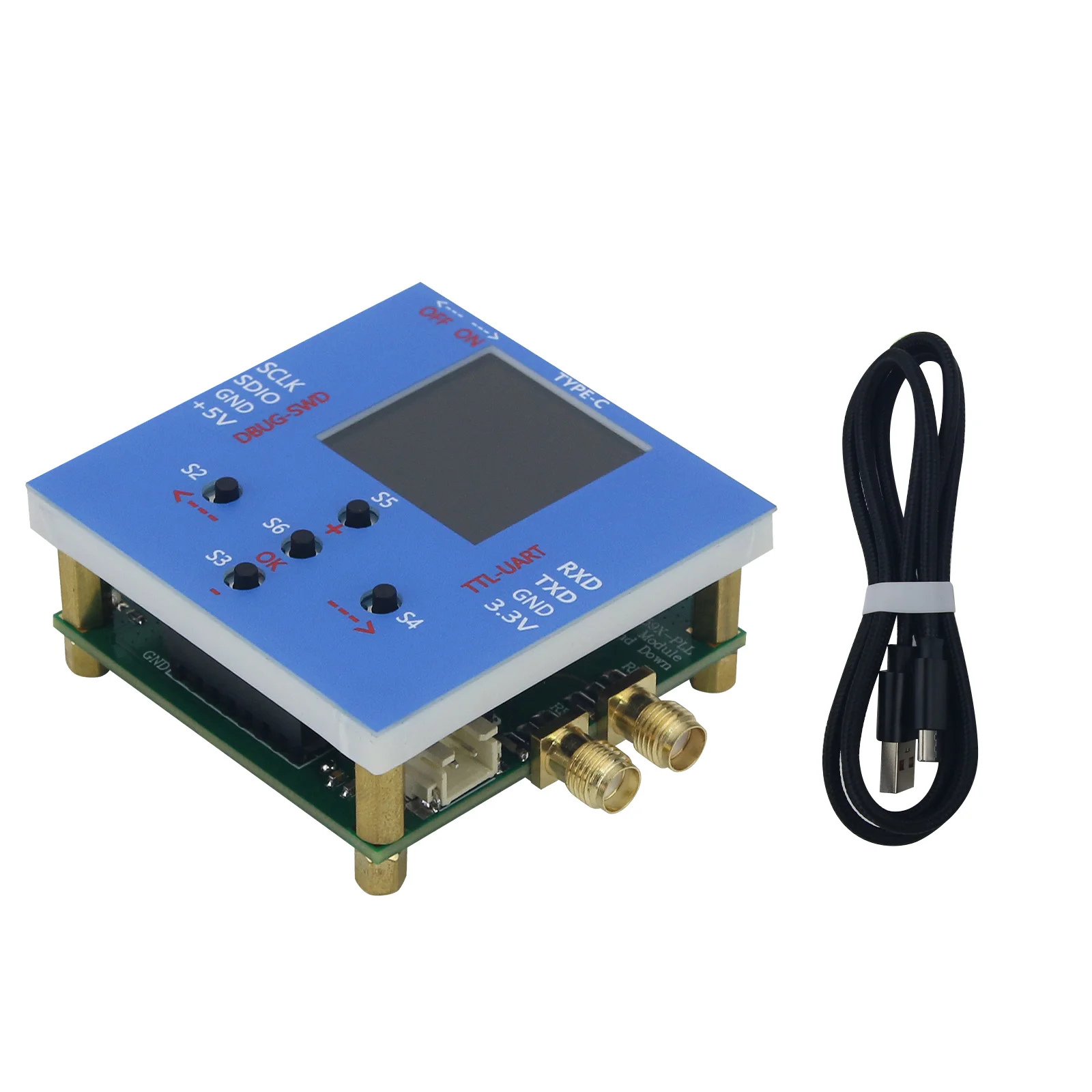 10G Frequency Mixer Module LMX2594-PLL Up And Down Mixer Type-C Charging Belt STM32 Main Control Board
