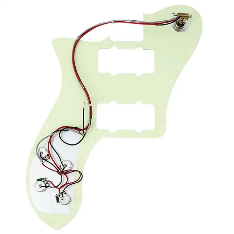 RTENTE-Prewired Pickguard Loaded Humbucker Pickups Set For Fender 70S Green