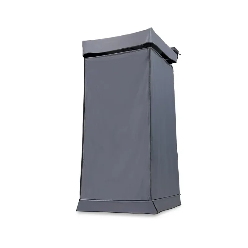 Portable Outdoor Shower Tent 300D Oxford Fabric Waterproof Grey Silver Coated Camping Privacy Room with LED Light Bar for