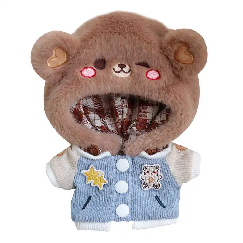 Vêtements de beurre en peluche pour enfants, manteau de gâteau d'ours, chaussures d'ours, costume, accessoires en peluche trempés, jouet d'anime, cadeaux, 20cm