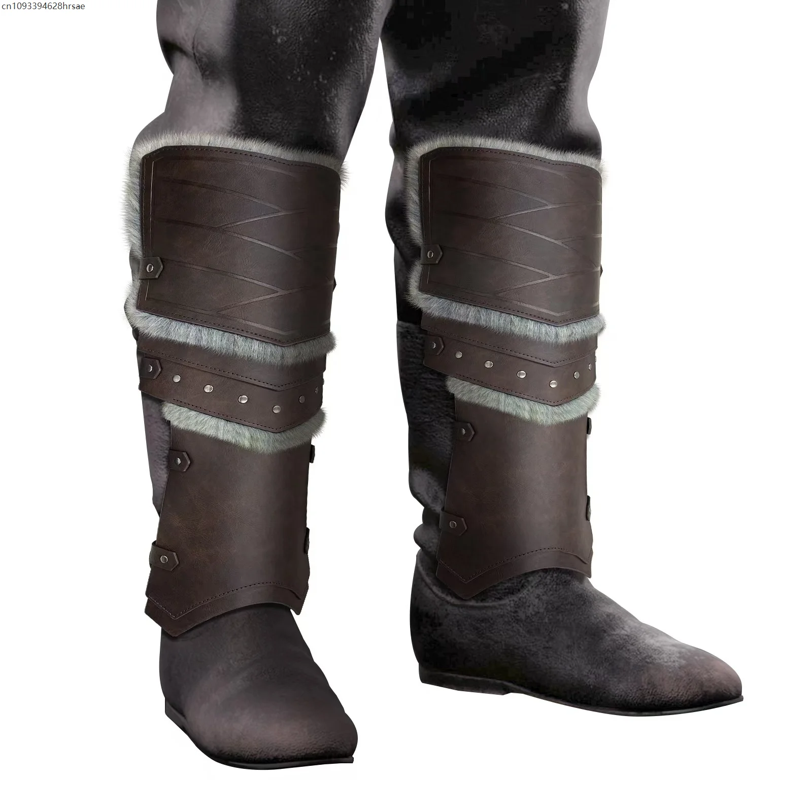 

Medieval Armor Faux Leather Barbarian Leg Gaiters Vintage Middle Ages Knight Leg Armor Renaissance Armor Viking Leather Leg Armo