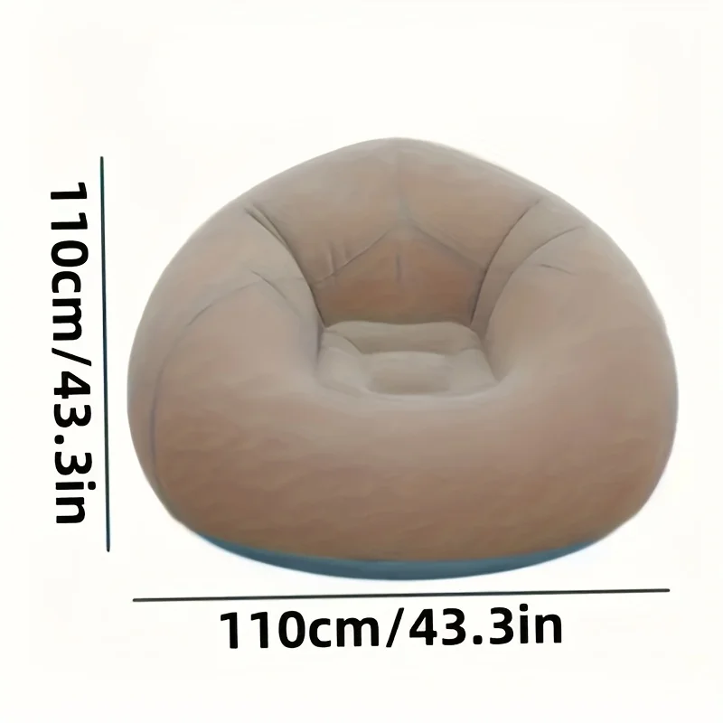 Flocked PVC Inflatable Sofa Chair - Portable Lounge Bed for Office Nap & Outdoor Camping, Photo Props Gift Quick Setup