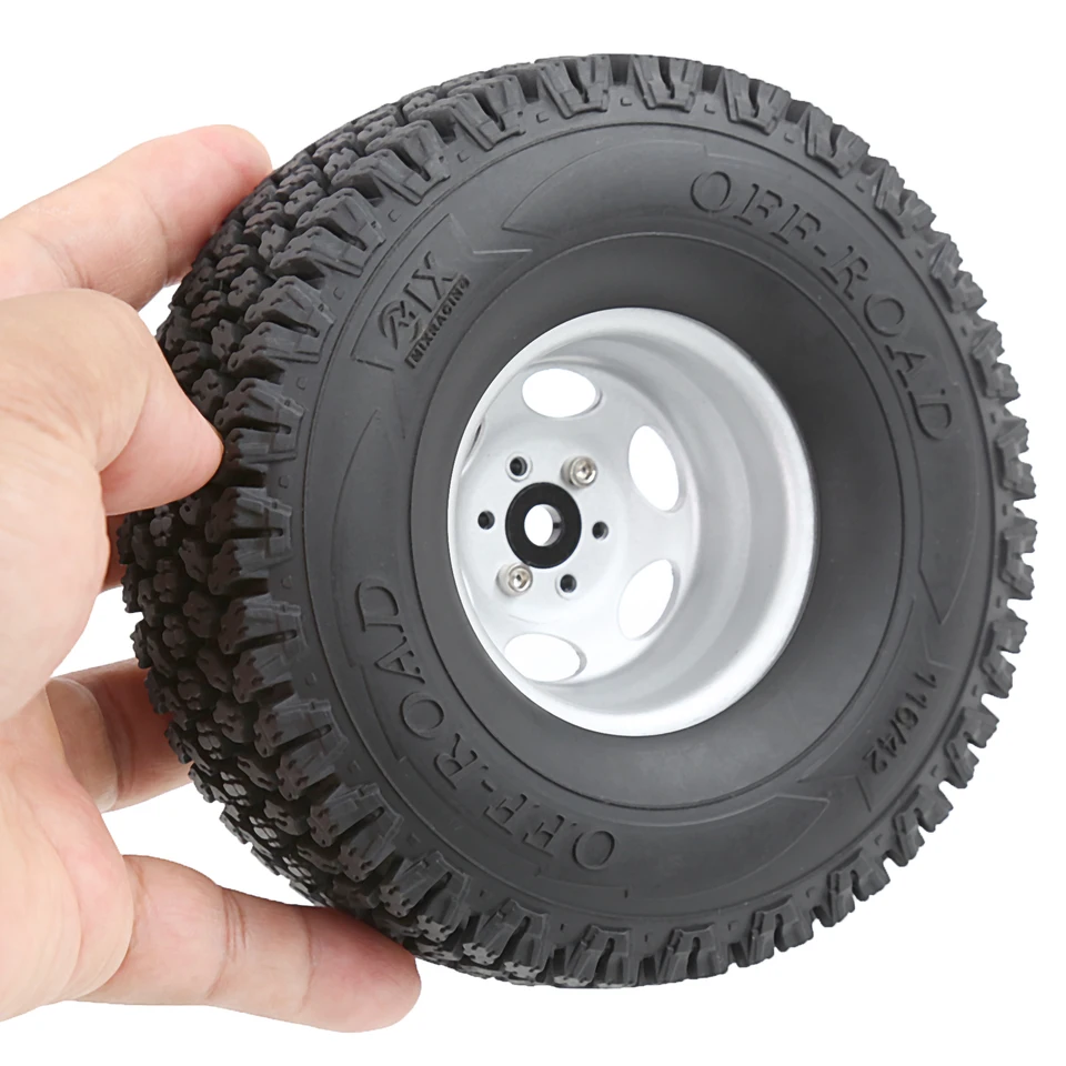 1/10 RCクローラー用1.9ビードロックホイールタイヤセット、ロック、泥