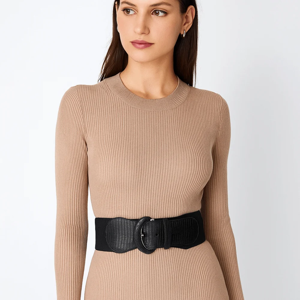 ファッション PU 伸縮性カマーバンド布ハイウエスト女性ウエストバンドヒョウ柄ドレスガードルワイドウエストベルト女性