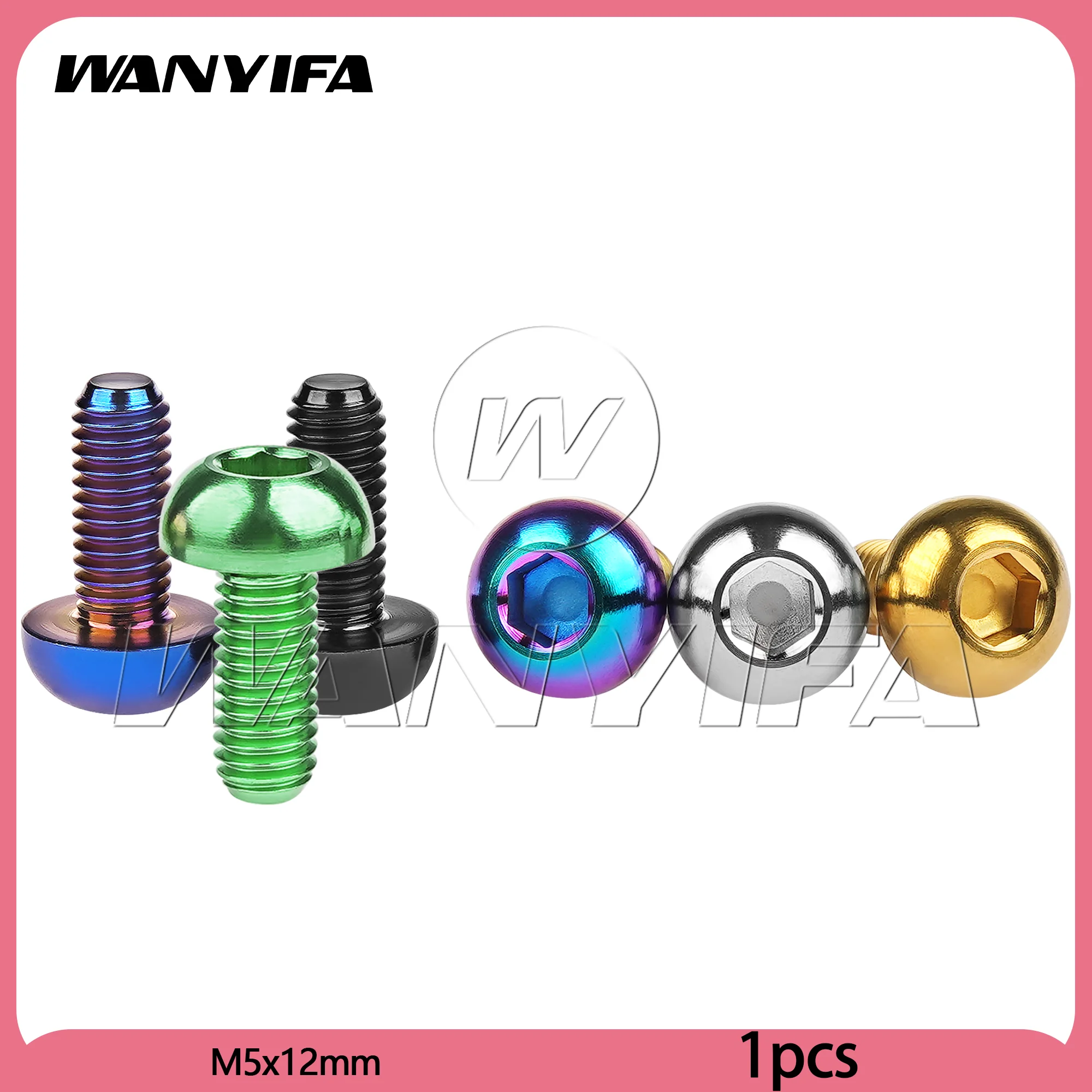 

Wanyifa Titanium Bolt M5x12mm Button Hex Head Screw for Bicycle Disc Brake Rotor Water Bottle Cage