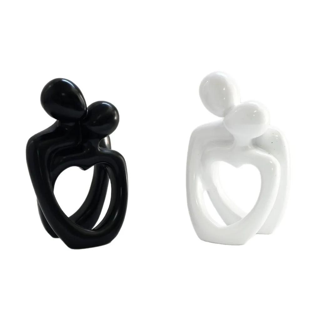 Fashion Funny Couple Embracing Sculpture Creative Gifts Desktop Decorations Resin Abstract Sculpture Ornaments Edge Decoration
