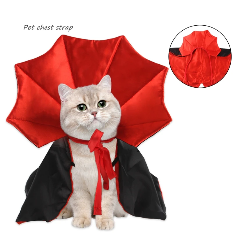 Cute Halloween Pet Costumes Cosplay Vampire Cloak For Small Dog Cat Kitten Puppy Dress Kawaii Pet Clothes Cat Accessoties Gift