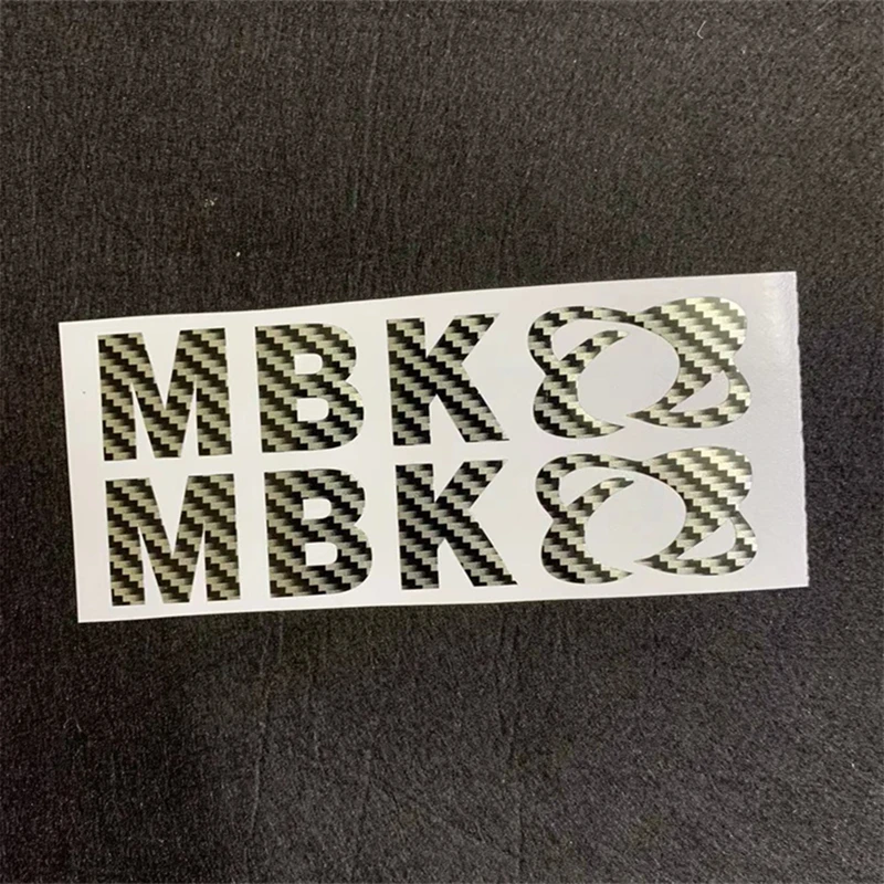 2pcs Motorcycle Refit Personalized Sticker Motorcycle MBK Logo Decorative Carbon Fiber Vinyl Wrap Film Waterproof Decals for MBK