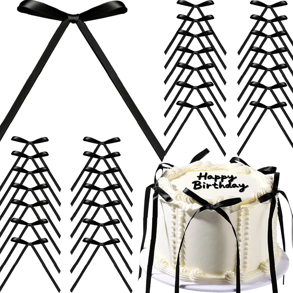 10 szt./20 szt. Czarne satynow – Bow Tie Pre Tied recenzja i cena