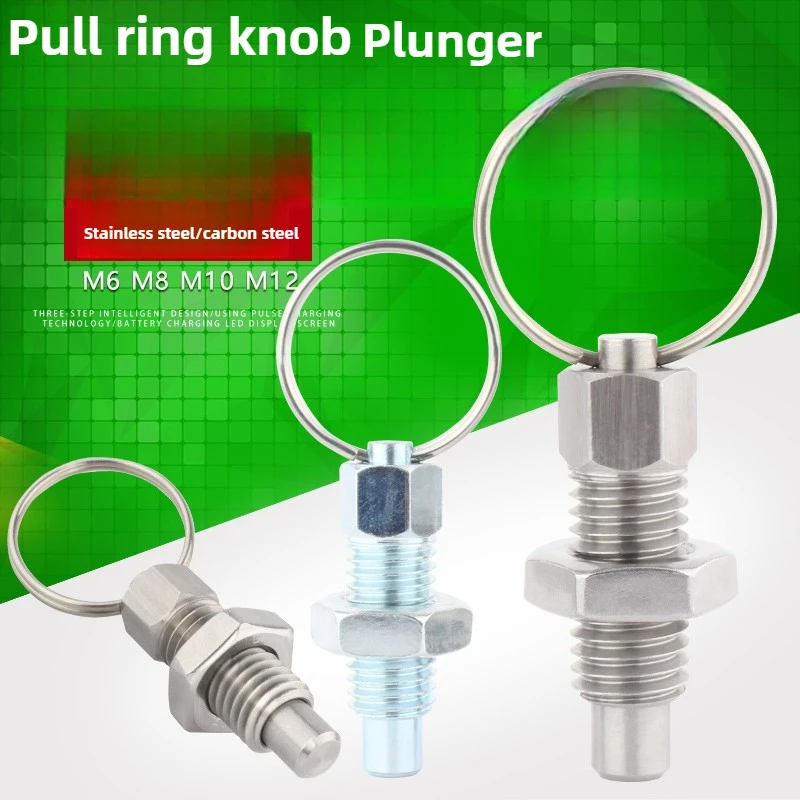 Mehrere Größen M6 M8 M10 M12 M16 Indexstift Federbelasteter Verriegelungsstift Splitring-Knopf Kolben-Verriegelungsstift 4 Stück/Set – Detail 3