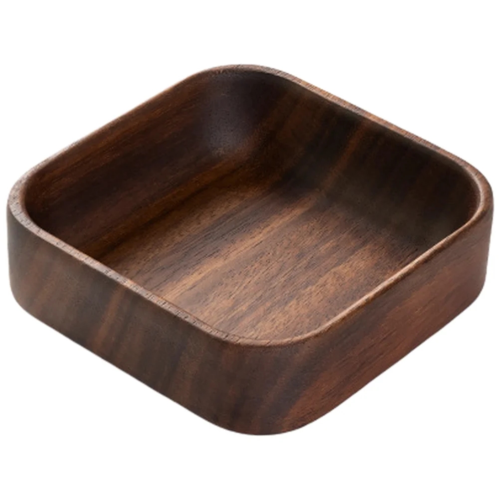 Stackable Walnut Wood Salad Bowl Fruit Tray Solid Wooden Snack Dish For Home Dining Table Decorative Serving Plates