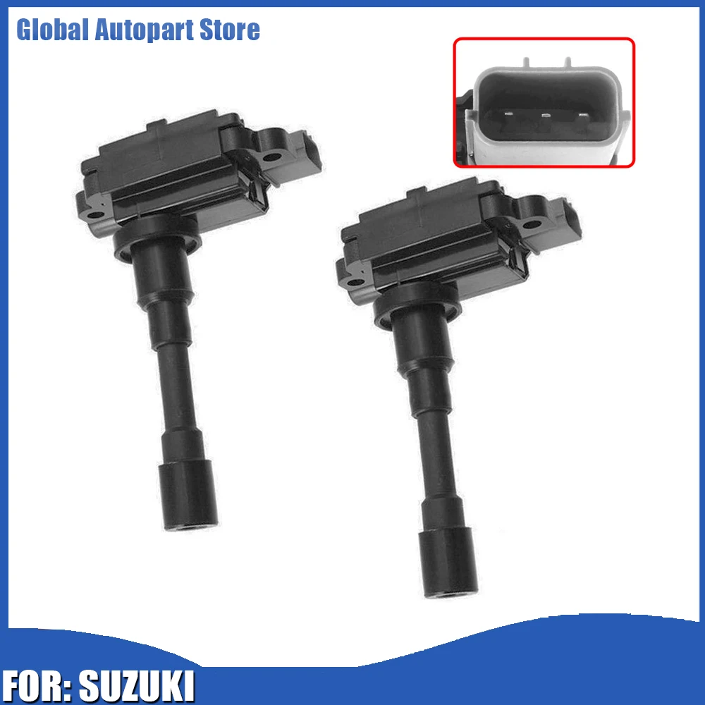 

33400-65G00 33410-65G00 2 PCS Ignition Coil for Suzuki Jimny SX4 Liana Swift Ignis Grand Vitara Carry Baleno Sedici Esteem Aerio