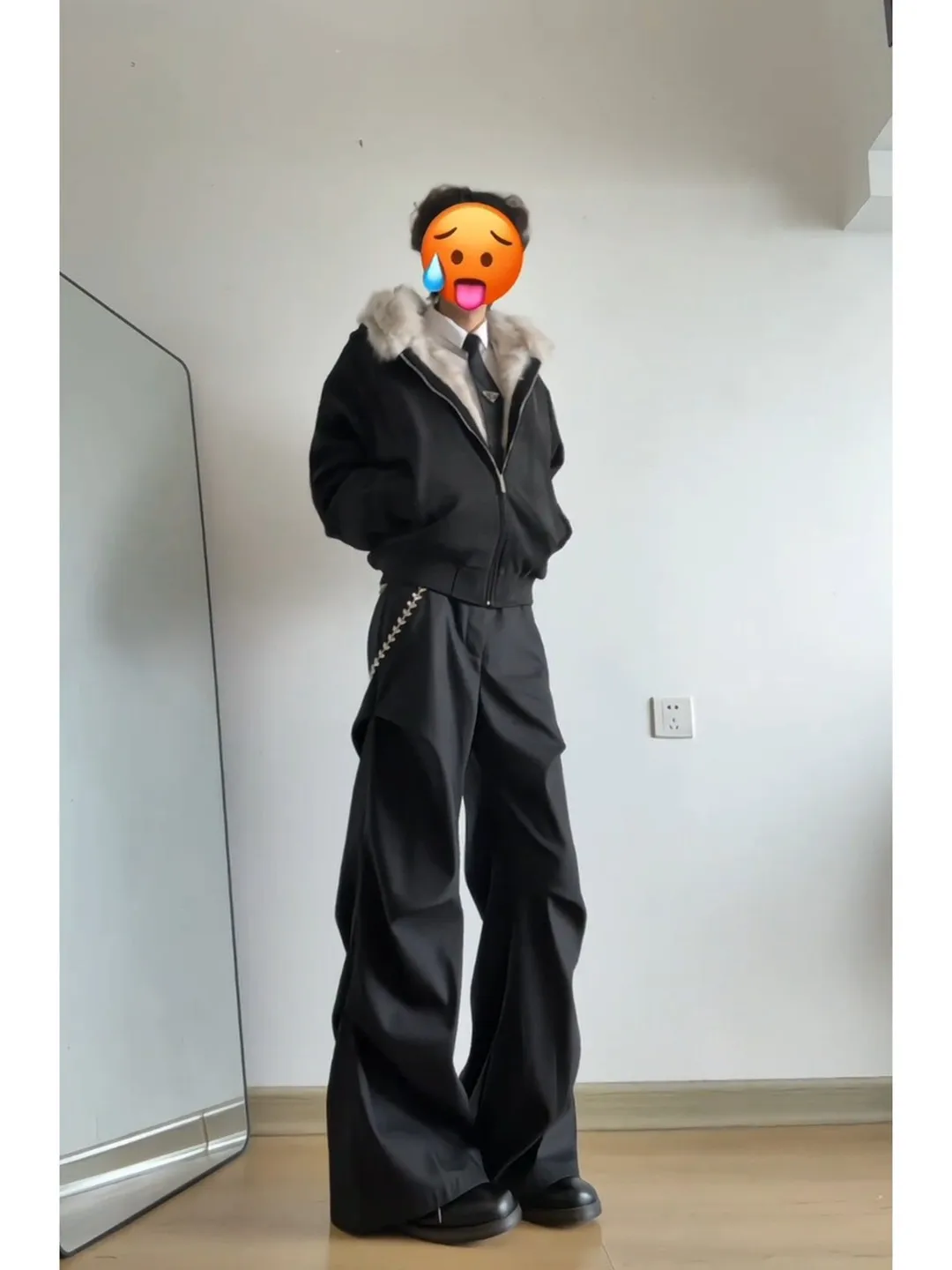 Cleanfit Bla Men's Wide Leg Pants Autumn Faion Straight Cut Trousers American Drape Knife  Casual Youth Polyester Fiber